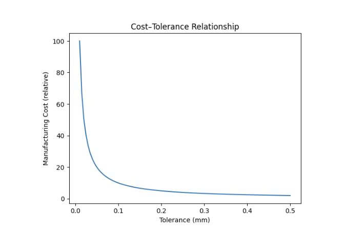Đồ thị quan hệ dung sai và chi phí