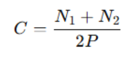 Công thức tính khoảng cách tâm